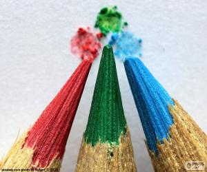 yapboz Renk üç kurşun kalemler